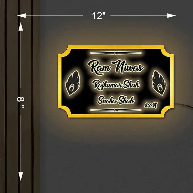 Designer Light Name Plate - Decor Mantra 