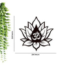 Wooden Finish Om Lotus backlit Wall Decor with light - Decor Mantra 