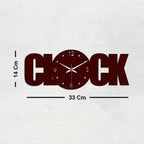 Clock Text Shape Designer Wooden Wall Clock - Decor Mantra 