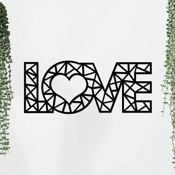 Black Finished Love Text Wall Hanging - Decor Mantra 