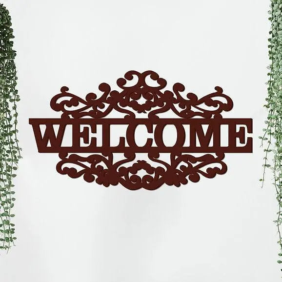 Wooden Finish Welcome Wall Hanging - Decor Mantra 
