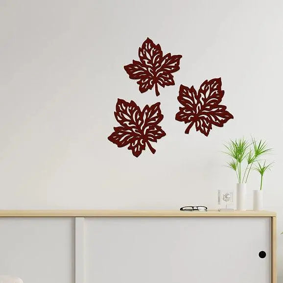 Wooden Finish Leaves Wall Hangings - Decor Mantra 