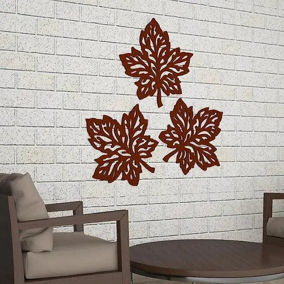 Wooden Finish Leaves Wall Hangings - Decor Mantra 