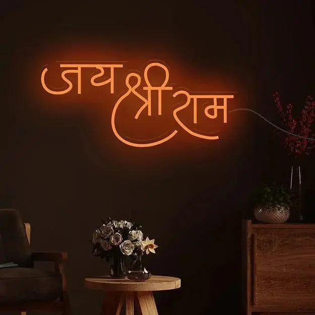 Jai Shree Ram Neon Led Light - Decor Mantra 