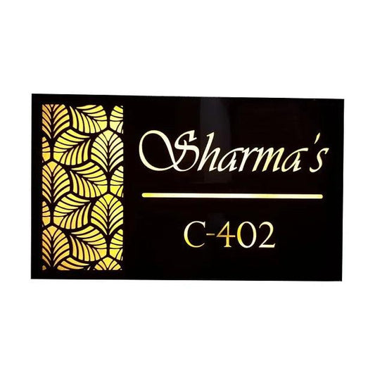 Rectangle Light Nmae Plate - Decor Mantra 