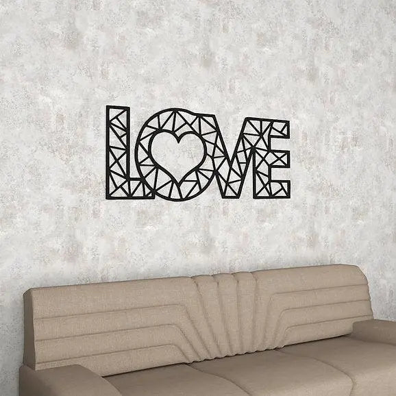 Black Finished Love Text Wall Hanging - Decor Mantra 