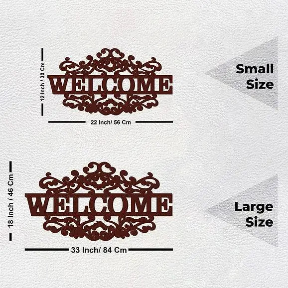 Wooden Finish Welcome Wall Hanging - Decor Mantra 