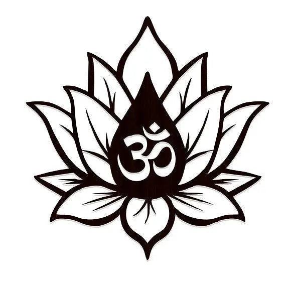 Wooden Finish Om Lotus backlit Wall Decor with light - Decor Mantra 