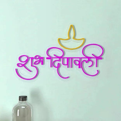 Shubh Deepawali Neon Led Light - Decor Mantra 