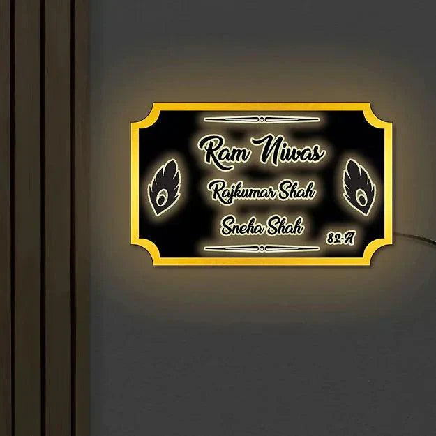 Designer Light Name Plate - Decor Mantra 