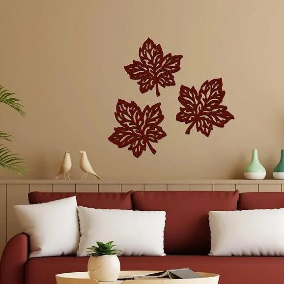 Wooden Finish Leaves Wall Hangings - Decor Mantra 