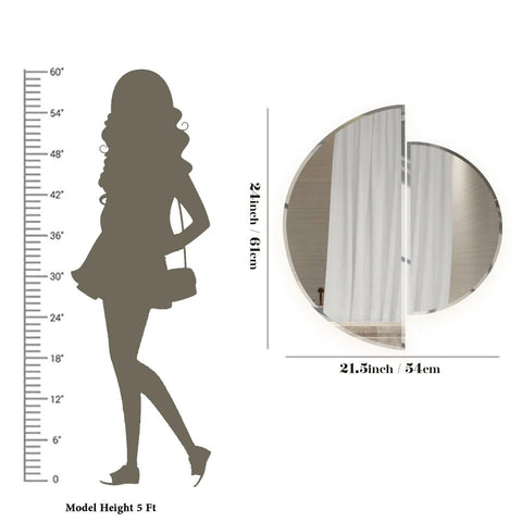Scandinavian Frameless Beveled Semi Circle Mirror - Decor Mantra 