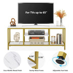5-Tier Rectangle White Marble Gold Entryway Console Table - Decor Mantra 