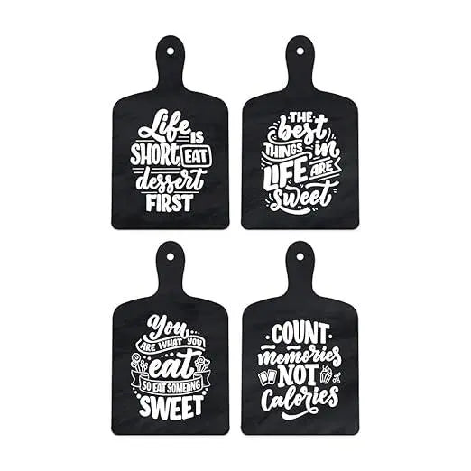 Cooking Quotes Designer Wooden Wall Hanging for Home Decor | Gifts | Wall Decoration Items for Kitchen | Decorative Items for Home | Artworks Wall Hangings(WH_5606N) Set of 4 - Decor Mantra 