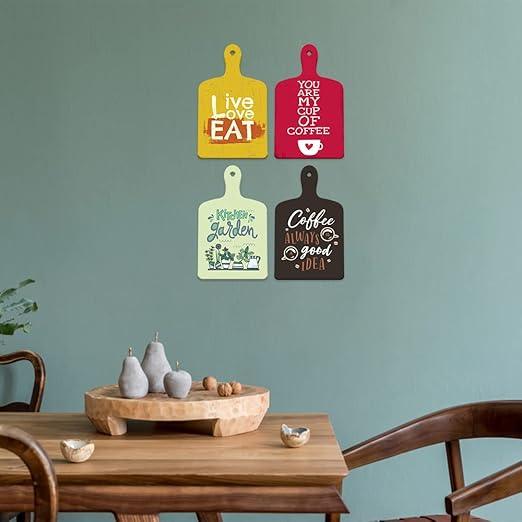 Decorative Wall Art Mdf Wooden Wall Hanger For Living Room | Bedroom | Gifts | Wall Hangings For Home Decoration | Modern Decor Items | Artworks Wall (Wh 5605N), Set Of 5 (Multi 15) - Decor Mantra 