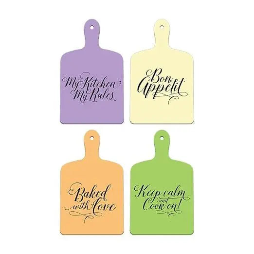 Cooking Quotes Designer Wooden Wall Hanging for Home Decor | Gifts | Wall Decoration Items for Kitchen | Decorative Items for Home | Artworks Wall Hangings(WH_5604N) Set of 4 - Decor Mantra 