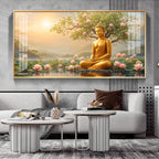 Buddha In Vibrance Light Glass Finish Horizontal Wall Art