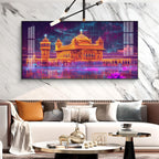 Sri HCmandir Sahib Glass Finish Horizontal Wall Art