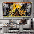 Beautiful Two Mayura Glass Finish Horizontal Wall Art
