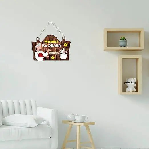Wooden Decorative Wall Hanging Decoration item for Kitchen | Gifts | Livingroom Art Items | Wood Design Quotes Decor | Artwork (WH_3711NV) - Decor Mantra 
