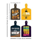 Motivational Quotes Designer Wood Wall Hangers For Home Decor, Office, Wooden Artworks Hangings (Wh_5619Nn, Set of 4) - Decor Mantra 