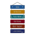 Designer Wall Hanging Wooden Art Decoration Item For Living Room | Quotes Decor Item | Wall Art For Hall | Mdf Wall Decoration (Wh 3207N, Multicolour) - Set Of 6 - Decor Mantra 
