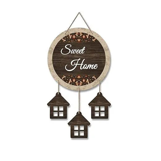 Sweet Home Wooden Wall Hanging Decoration Items for Home | Gifts | Wooden Wall Hanger | Mdf Wall Decoration for Living Room | Artworks Wall Hangings | Modern Decor Items (WH_7209N) - Decor Mantra 
