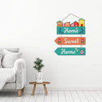 Home Sweet Home Quote Decorative Wall Art MDF Wood Wall Hanger for Living Room | Bedroom | Home Decor | Gifts | Wooden Decoration Items | Modern Artworks (WH_5802N), Set of 3 - Decor Mantra 