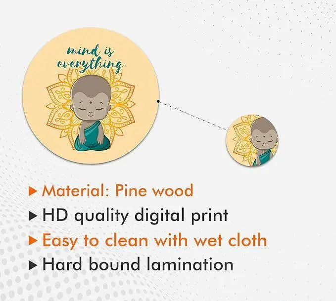 Designer MDF Wooden Wall Hanging for Home Decoration | Office | Gift | Wall Decor Hanging Items | Wall Art | Living Room | Bedroom (WPS_113N), Pack of 11 Pieces - Decor Mantra 