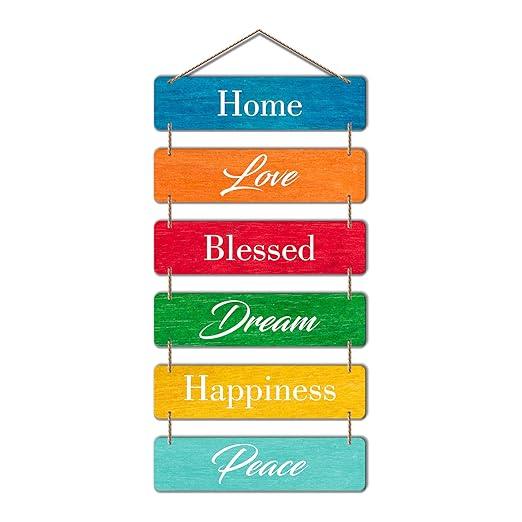 Designer MDF Wooden Wall Hanger (Multicolour , 12 x 18 Inches) - Set of 6 - Decor Mantra 