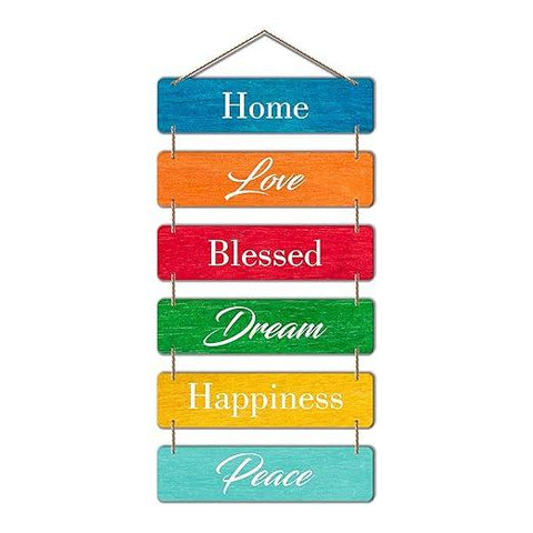 Designer MDF Wooden Wall Hanger (Multicolour , 12 x 18 Inches) - Set of 6 - Decor Mantra 