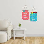 Dream Shine Sparkle Quote Decorative Art MDF Wooden Hanger for Living Room | Bedroom | Office | Gift | Wall Hanging For Home Decoration | Home Decor Items (WH_6804N), Set of 2 - Decor Mantra 