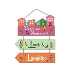 Bless Our Home Quote Decorative Wall Art MDF Wooden Wall Hanger for Living Room | Bedroom | Decor Items | Gifts | Wood Decoration Items | Artworks Wall Hangings (WH_5809N), Set of 3 - Decor Mantra 