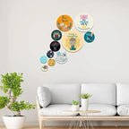 Designer MDF Wooden Wall Hanging for Home Decoration | Office | Gift | Wall Decor Hanging Items | Wall Art | Living Room | Bedroom (WPS_113N), Pack of 11 Pieces - Decor Mantra 