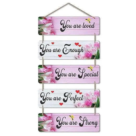 Welcome Home Quote Decorative Wall Art MDF Wooden Wall Hanger for Living Room | Bedroom | Gifts | Decorative Items for Home | Artworks Wall Hangings Ornaments (WH_6209N) (Multi 9) - Decor Mantra 