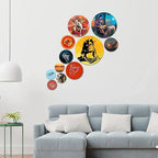 Nature Designer MDF Wooden Wall Hanging (WPS_109N, Multicolour ) -Set of 11 - Decor Mantra 