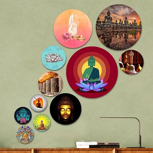 Designer MDF Wooden Wall Hanging for Home Decoration | Office | Gift | Wall Decor Hanging Items | Wall Art | Living Room | Bedroom (WPS_110NN), Pack of 11 Pieces - Decor Mantra 