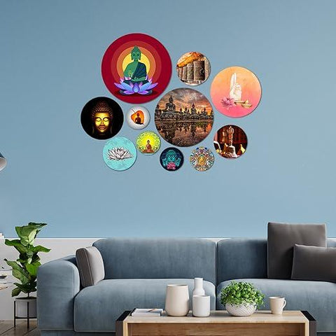 Designer MDF Wooden Wall Hanging for Home Decoration | Office | Gift | Wall Decor Hanging Items | Wall Art | Living Room | Bedroom (WPS_110NN), Pack of 11 Pieces - Decor Mantra 