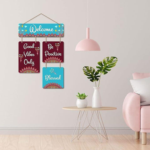 Welcome Quote Decorative Wall Art Mdf Wooden Wall Hanger For Living Room | Bedroom | Home Decor | Office | Gift| Wall Hanging For Home Decoration | Modern Art (Wh_6509N) - Decor Mantra 