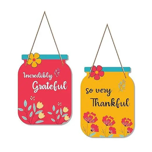 Motivational Quotes Decorative Wall Art Wooden Hanger Ornaments for Livingroom, Bedroom | Office | Gift | MDF Wood Hanging For Home Decoration | Modern Decor Items (WH_6807N), Set of 2 - Decor Mantra 