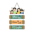 Home Quote Decorative Wall Art MDF Wooden Hanger for Living Room | Bedroom | Gift | Wood Art Hanging For Home Decoration | Room Decor (WH_6907N) Set of 4 - Decor Mantra 