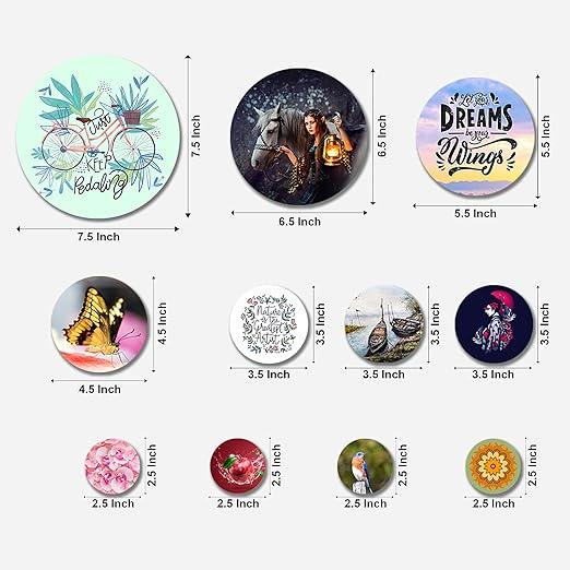 Designer MDF Wooden Wall Hanging for Home|Office|Gift (WPS_101NN, Set of 11) (Multicolour, Nature) - Decor Mantra 