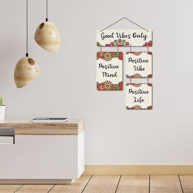 Good Vibes Only Decorative Wall Art Mdf Wooden Wall Hanging For Living Room | Bedroom | Home Decor | Office | Gift | Quotes Items House Decoration | Modern Art (Wh 6510N) - Decor Mantra 