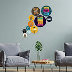 Designer Wooden Wall Hanger for Home Decoration | Office | Gift | Wall Decor Hanging Items | Wall Art | Living Room | Bedroom | Wood Decorative Items (WPS_111N), Pack of 11 Pieces - Decor Mantra 