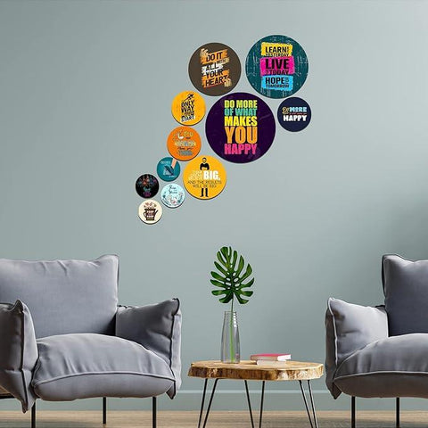 Designer Wooden Wall Hanger for Home Decoration | Office | Gift | Wall Decor Hanging Items | Wall Art | Living Room | Bedroom | Wood Decorative Items (WPS_111N), Pack of 11 Pieces - Decor Mantra 