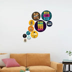 Designer Wooden Wall Hanger for Home Decoration | Office | Gift | Wall Decor Hanging Items | Wall Art | Living Room | Bedroom | Wood Decorative Items (WPS_111N), Pack of 11 Pieces - Decor Mantra 