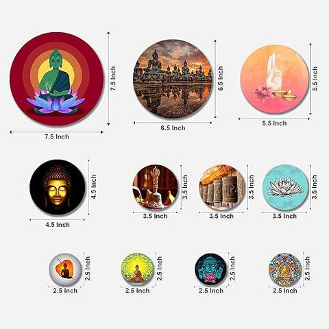 Designer MDF Wooden Wall Hanging for Home Decoration | Office | Gift | Wall Decor Hanging Items | Wall Art | Living Room | Bedroom (WPS_110NN), Pack of 11 Pieces - Decor Mantra 