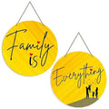 Family Quotes Wall Hanger for Home | Office | Living Room | Gift | Wooden Wall Hanging Decor | Home Decoration Items For Bedroom Wall | Wall Decor Hanging Items (WH_4110N), Set of 2 - Decor Mantra 