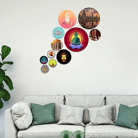 Designer MDF Wooden Wall Hanging for Home Decoration | Office | Gift | Wall Decor Hanging Items | Wall Art | Living Room | Bedroom (WPS_110NN), Pack of 11 Pieces - Decor Mantra 