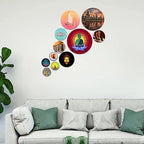 Designer MDF Wooden Wall Hanging for Home Decoration | Office | Gift | Wall Decor Hanging Items | Wall Art | Living Room | Bedroom (WPS_110NN), Pack of 11 Pieces - Decor Mantra 